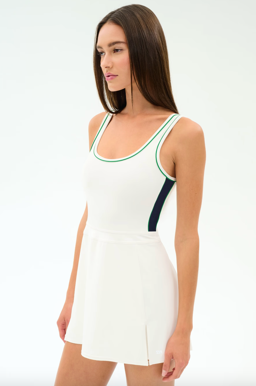 Splits 59 Martina Rigor Color Block Dress - White/Spearmint