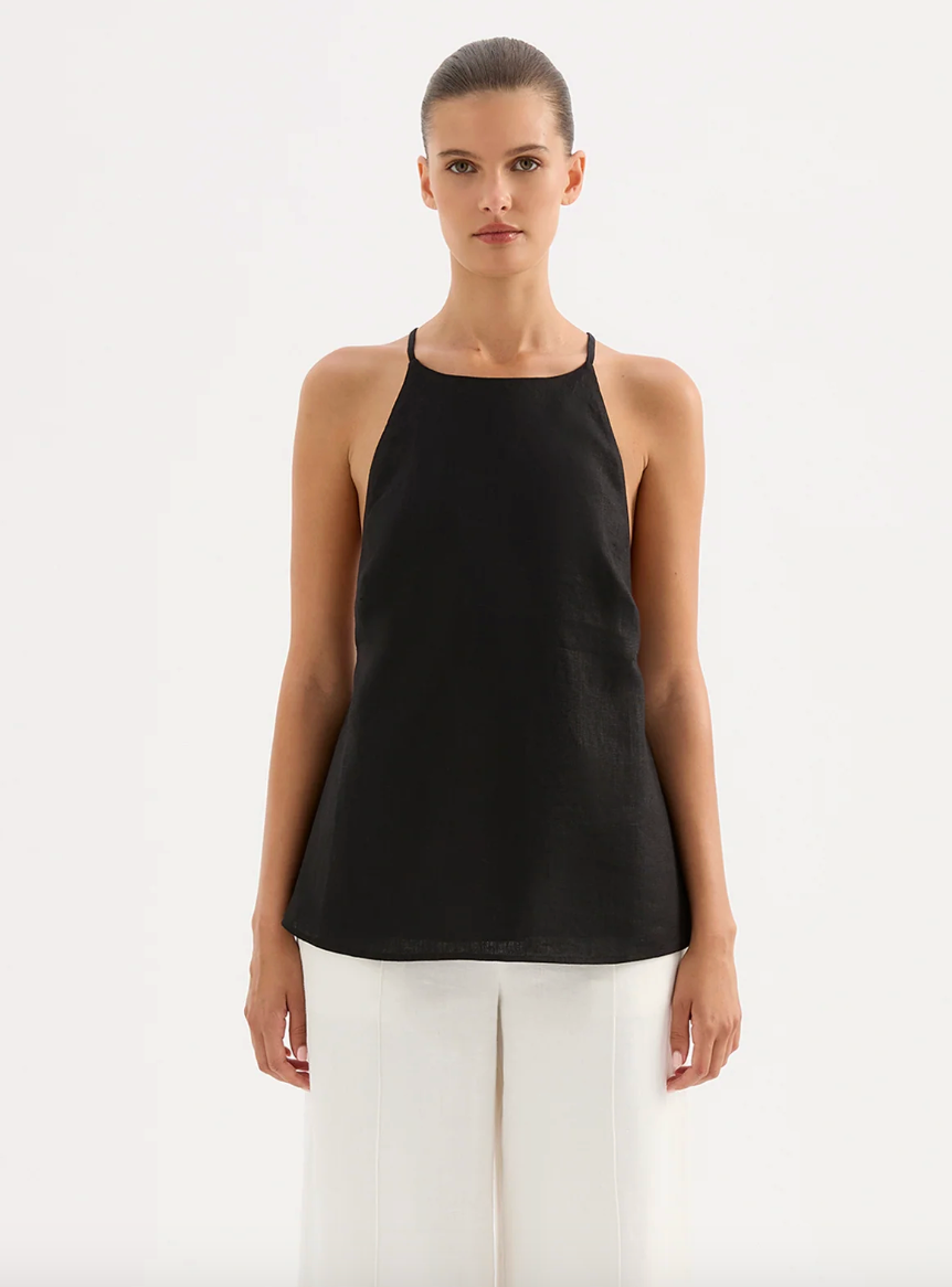 Nude Lucy Ziba Linen Top- Black