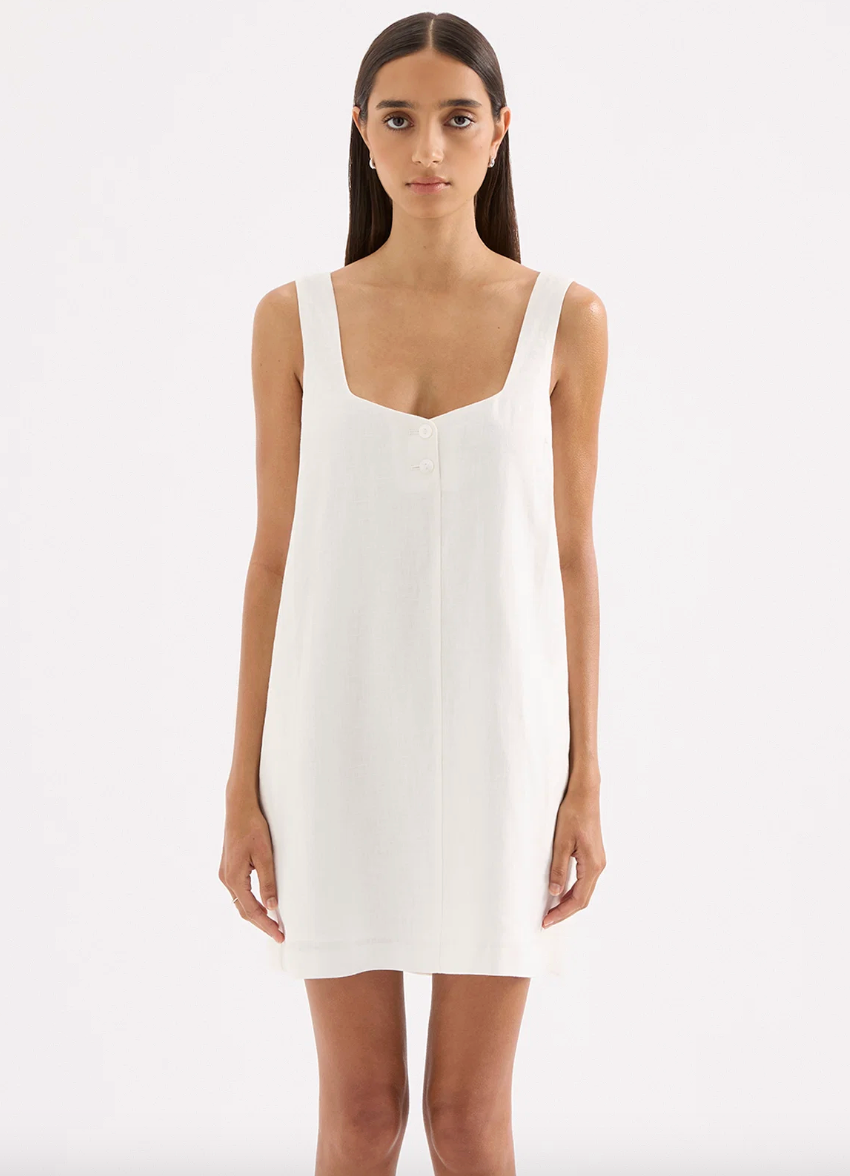 Nude Lucy Zephyr Linen Mini Dress- White