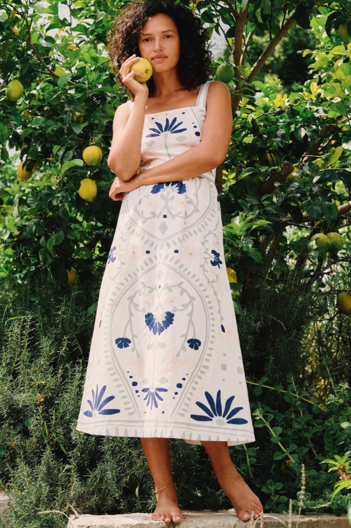 Cleobella Carmen Midi Dress- Liliana Blue Surf