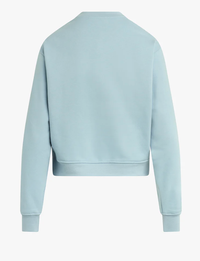 Favorite Daughter The Collegiate Chest Classic Sweatshirt- Sea Blue/ Gardenia