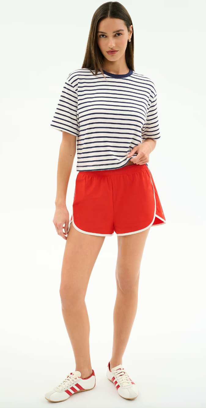 Splits 59 Djuna Oversized Jersey Tee - White/Indigo Stripe