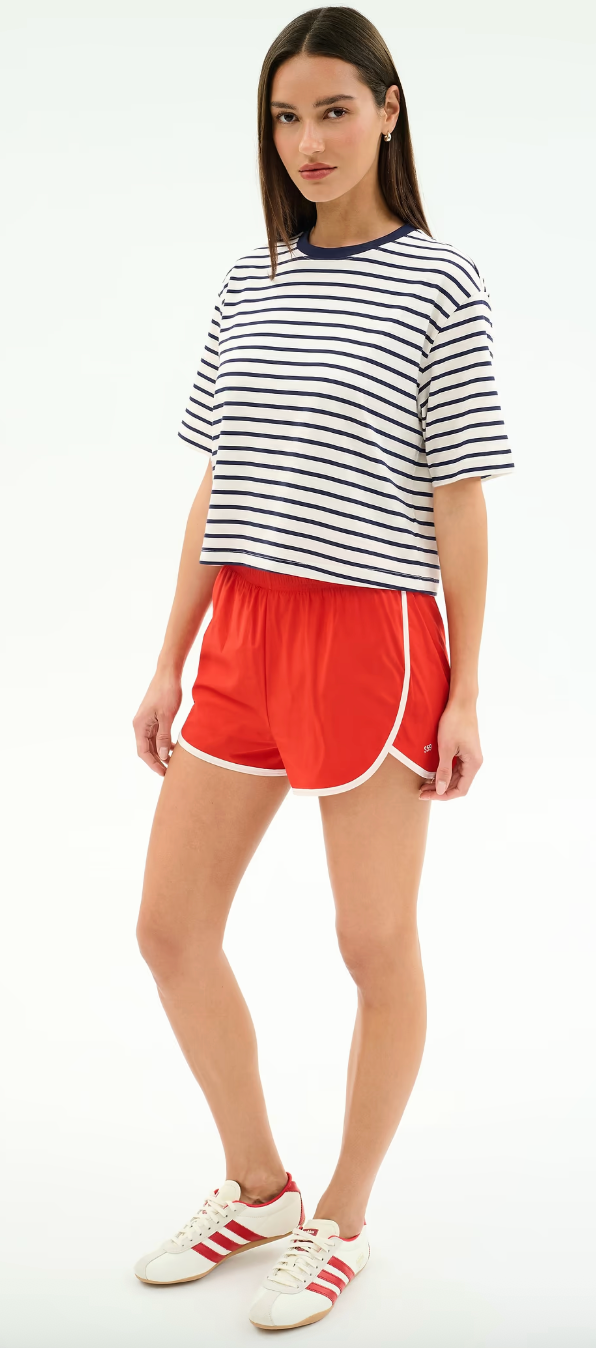 Splits 59 Djuna Oversized Jersey Tee - White/Indigo Stripe