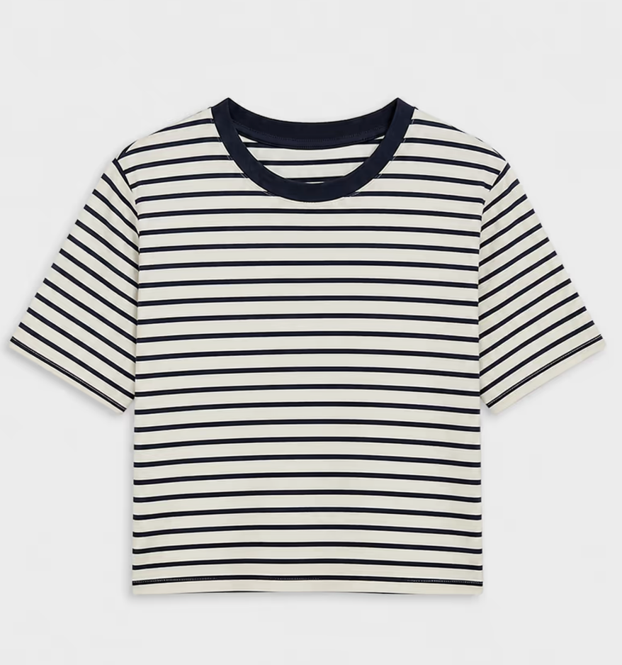 Splits 59 Djuna Oversized Jersey Tee - White/Indigo Stripe