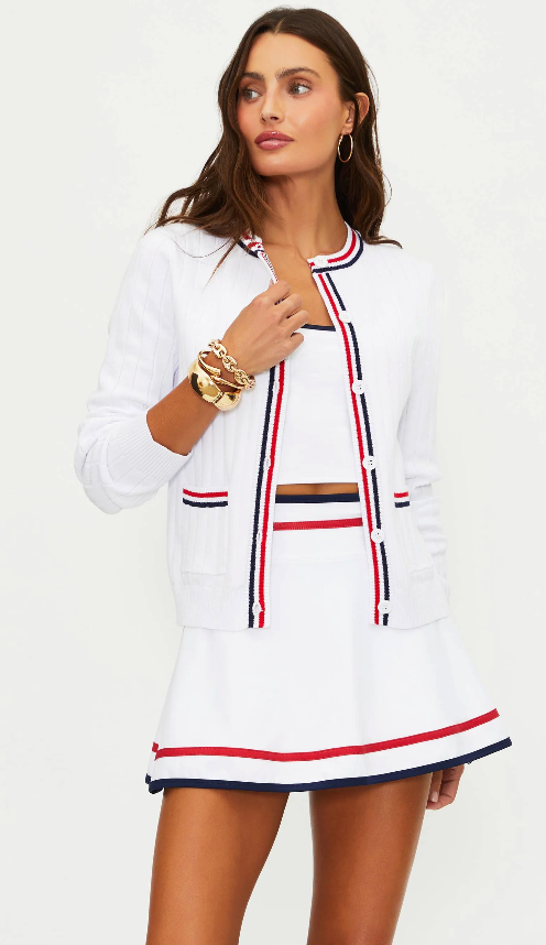 Beach Riot Ally Cardigan Heritage - White