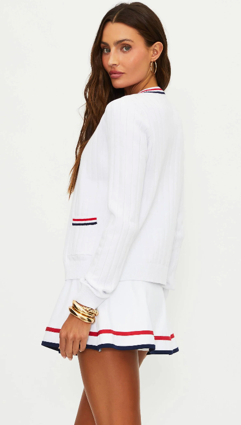 Beach Riot Ally Cardigan Heritage - White