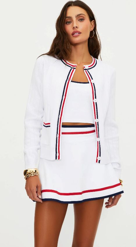 Beach Riot Ally Cardigan Heritage - White