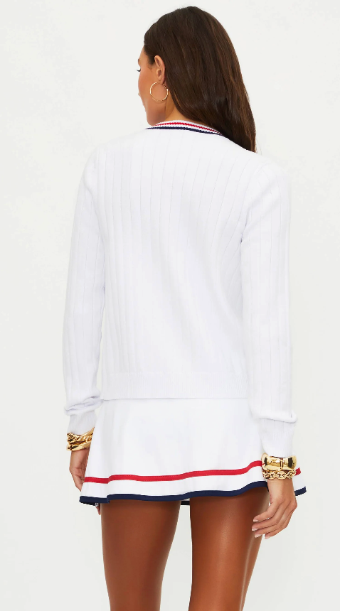 Beach Riot Ally Cardigan Heritage - White