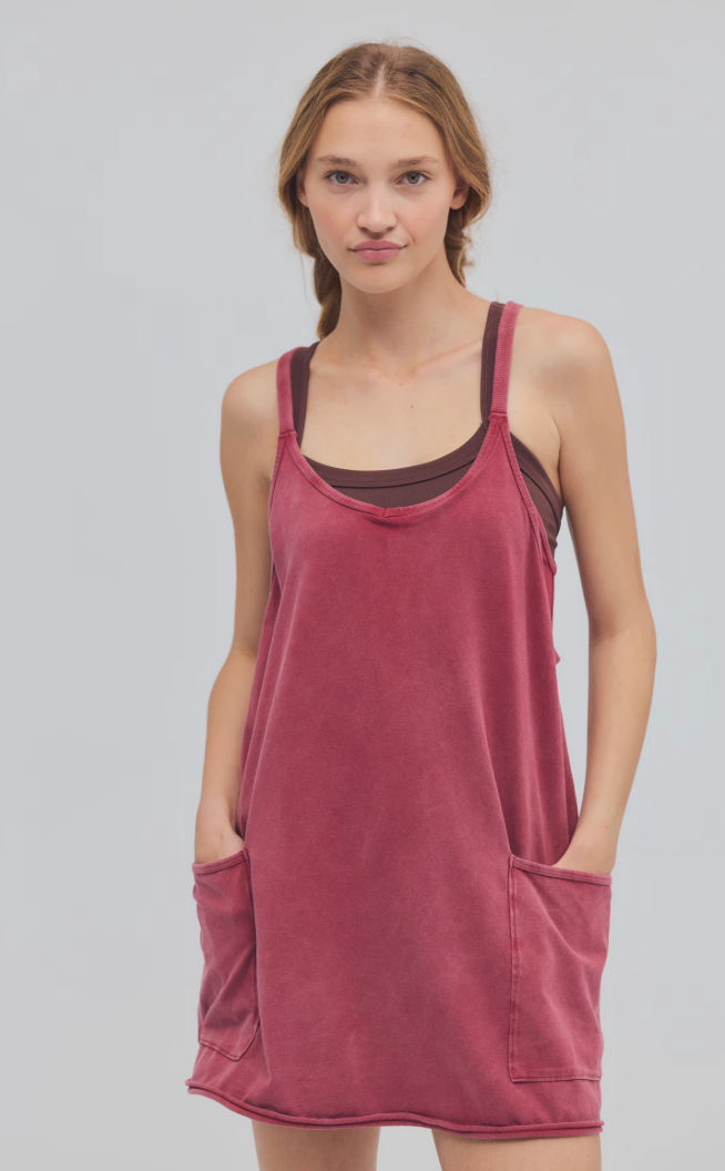 Free People Hot Shot Mini Dress- Brick