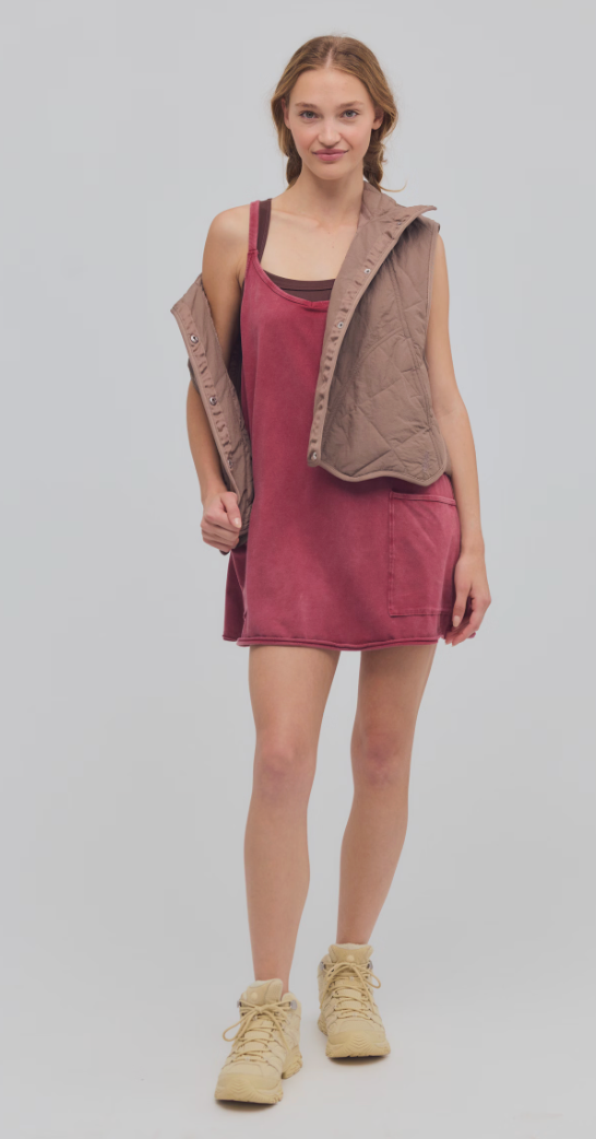 Free People Hot Shot Mini Dress- Brick