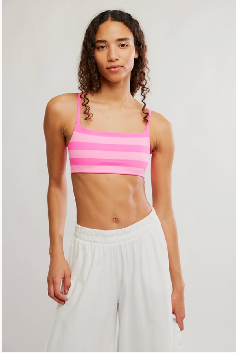 Free People Tighten Up Reversible Bra- Hot Pink Combo