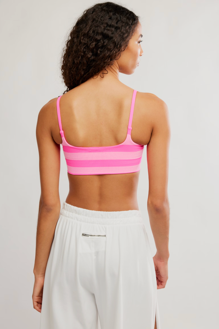 Free People Tighten Up Reversible Bra- Hot Pink Combo