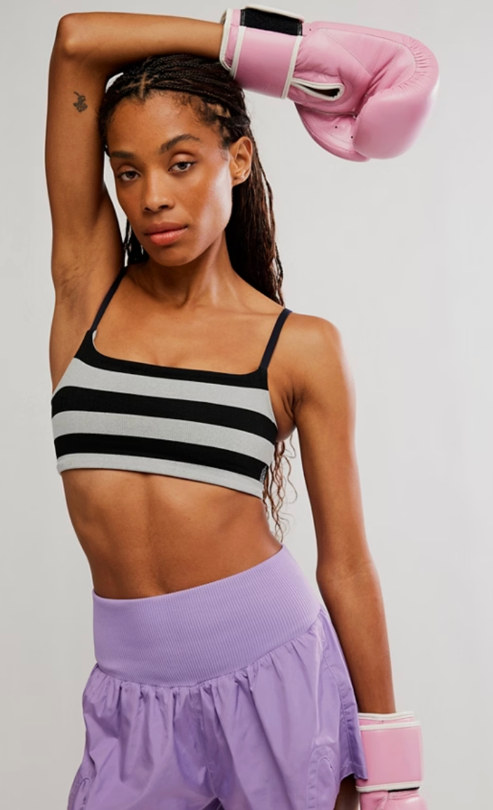 Free People Tighten Up Reversible Bra- Black Combo