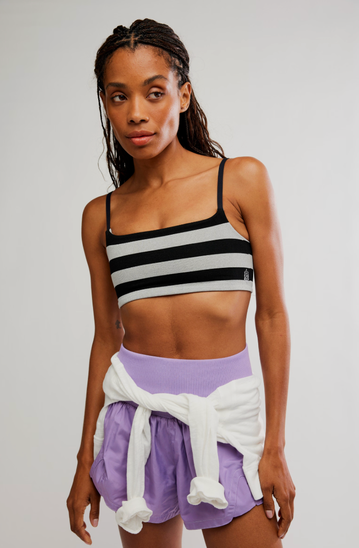 Free People Tighten Up Reversible Bra- Black Combo
