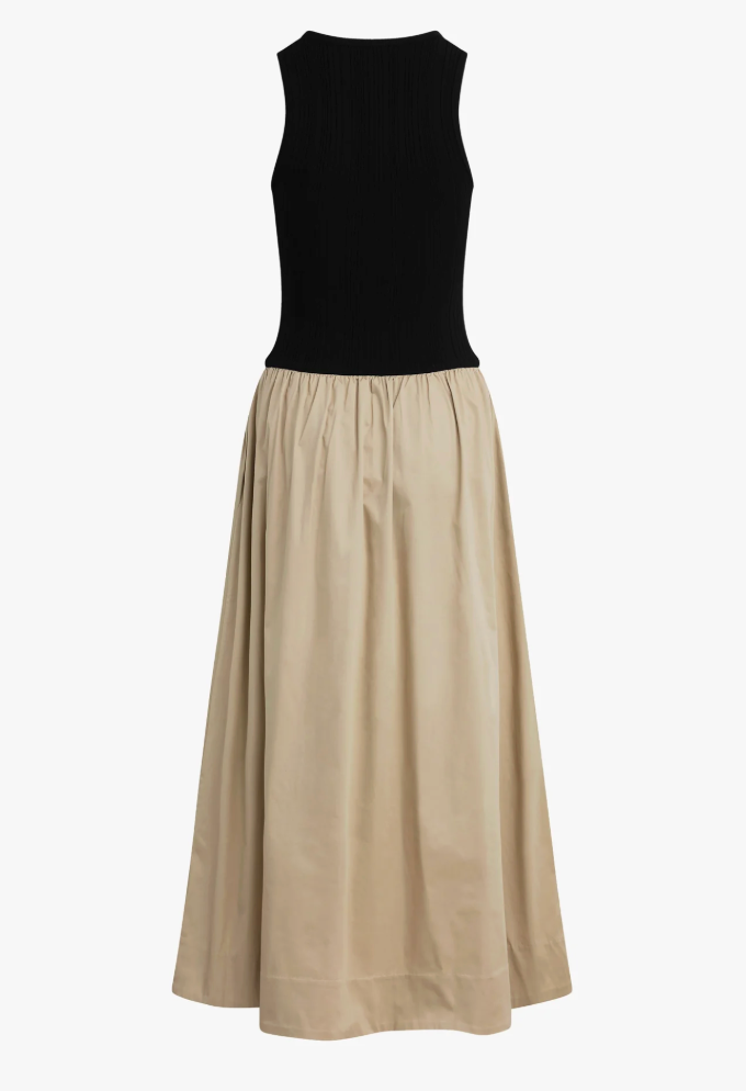 Favorite Daughter The Lennon Dress- Black/ Khaki