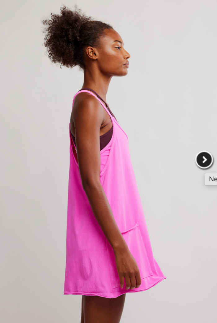 Free People Hot Shot Mini Dress- Hot Pink