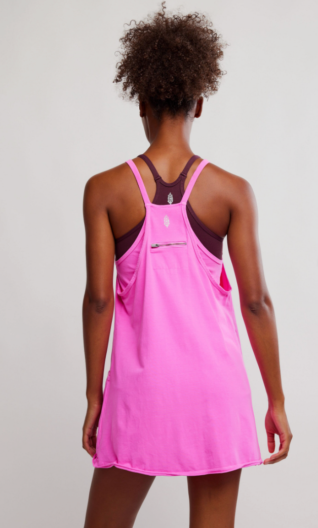 Free People Hot Shot Mini Dress- Hot Pink
