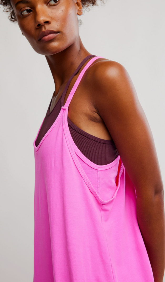 Free People Hot Shot Mini Dress- Hot Pink
