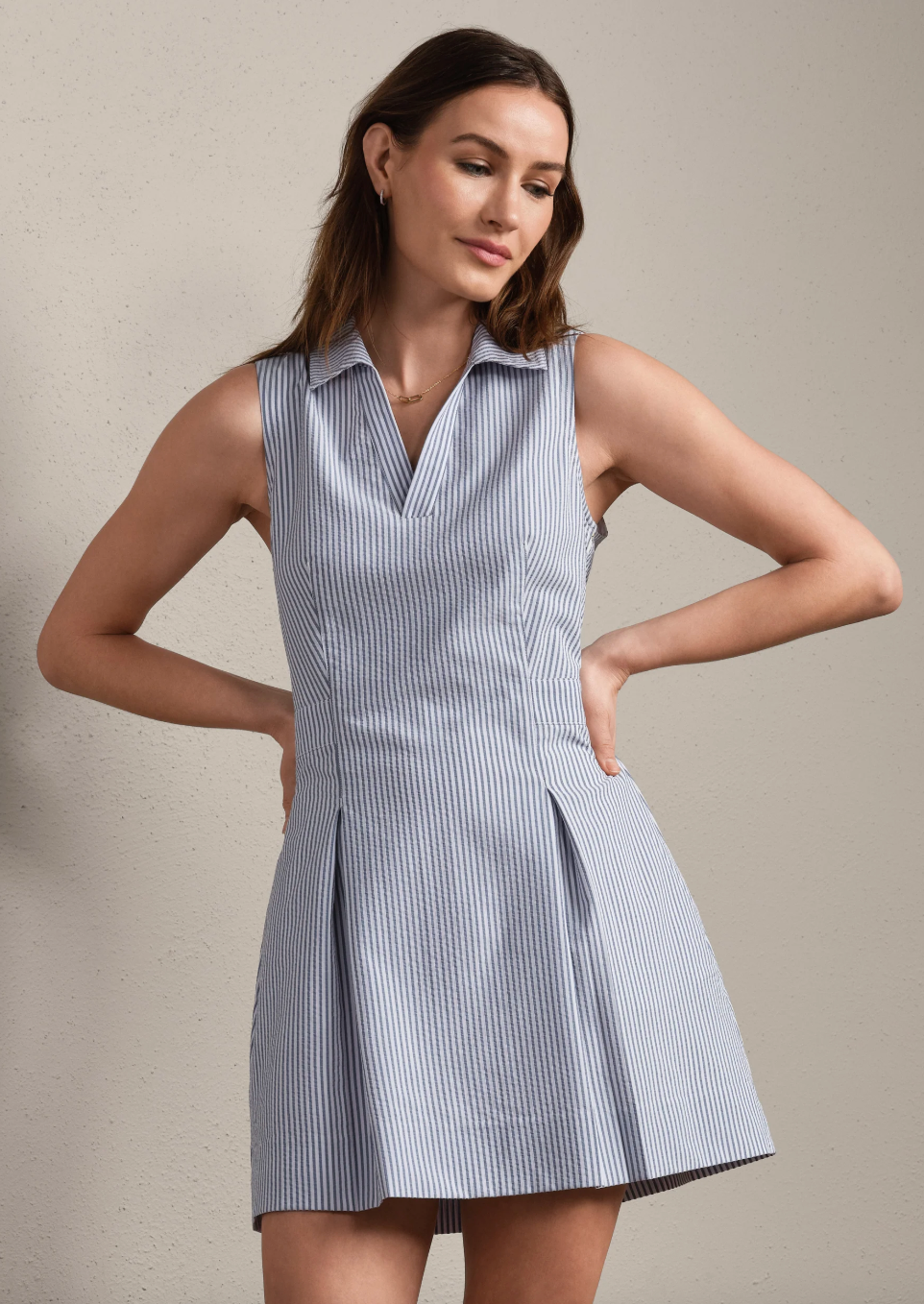 Rhone Saltair Dress- Washed Navy Stripe