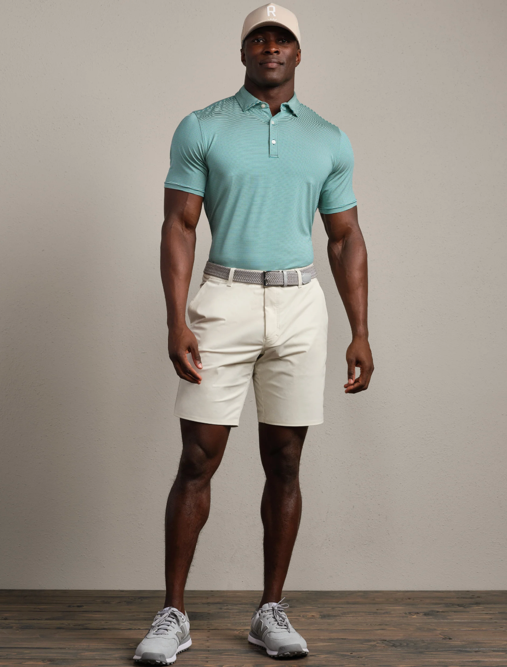 Rhone Apparel Drive Time Polo - Cool Mint /Ash Blue Stripe