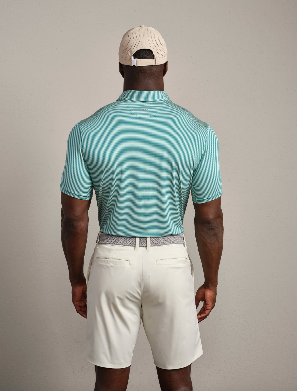 Rhone Apparel Drive Time Polo - Cool Mint /Ash Blue Stripe