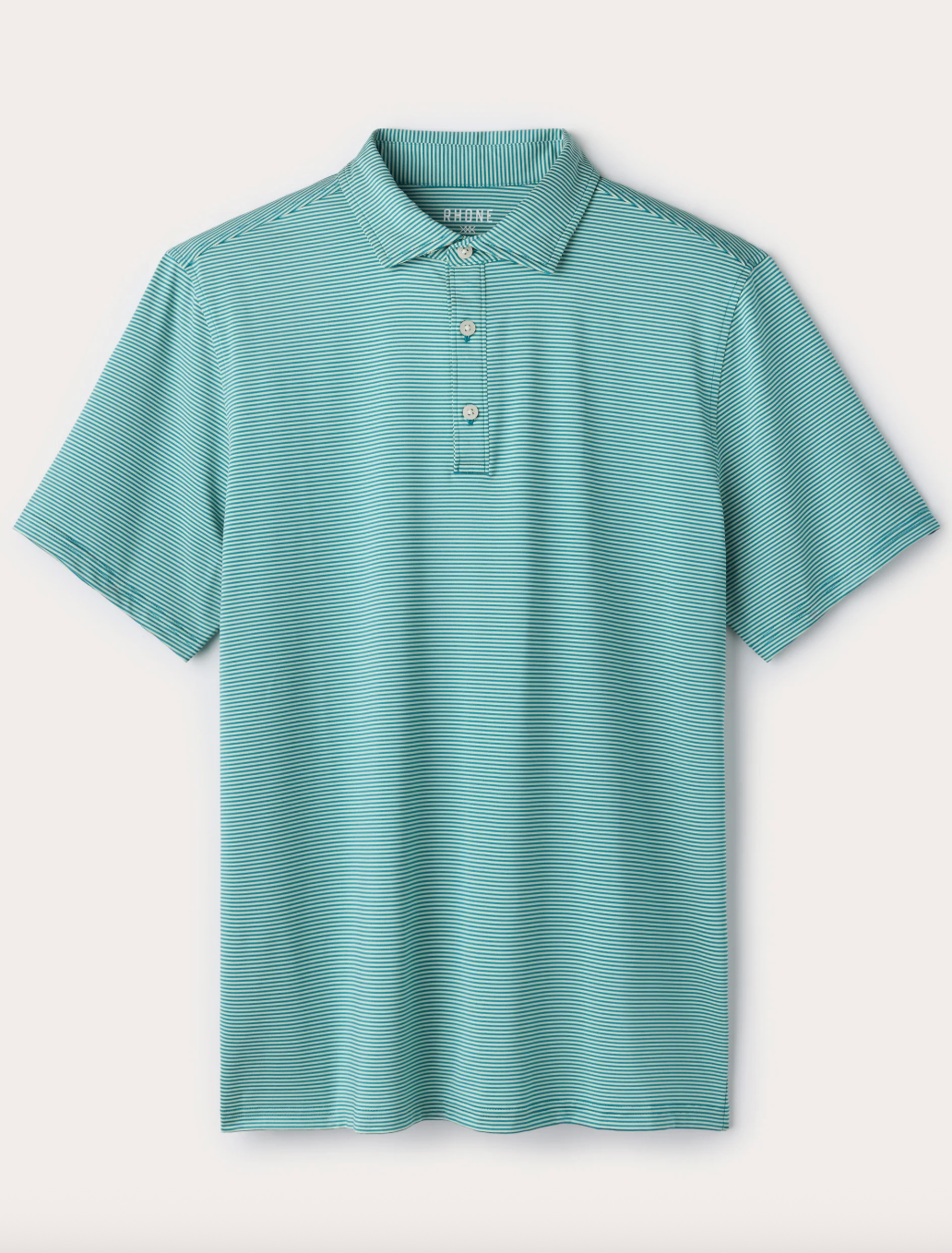 Rhone Apparel Drive Time Polo - Cool Mint /Ash Blue Stripe