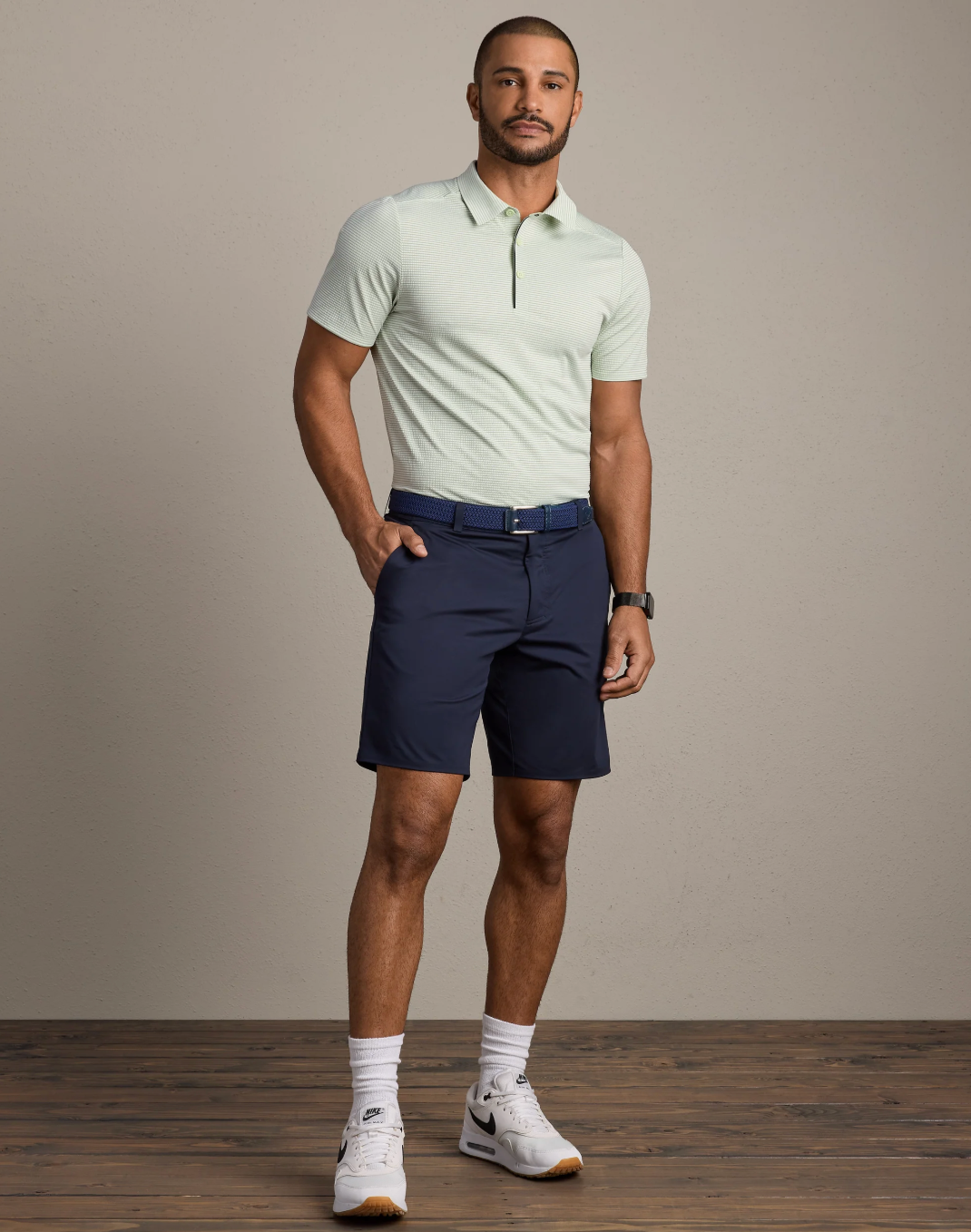 Rhone Apparel Approach Tech Polo- Cool Mint Seersucker