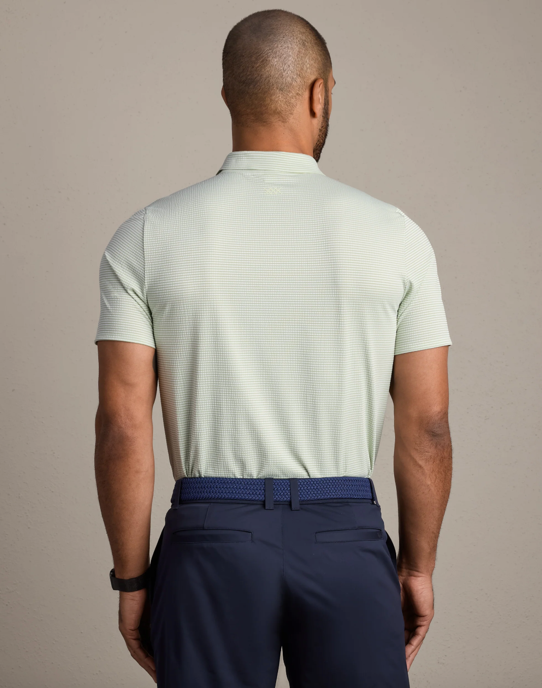 Rhone Apparel Approach Tech Polo- Cool Mint Seersucker