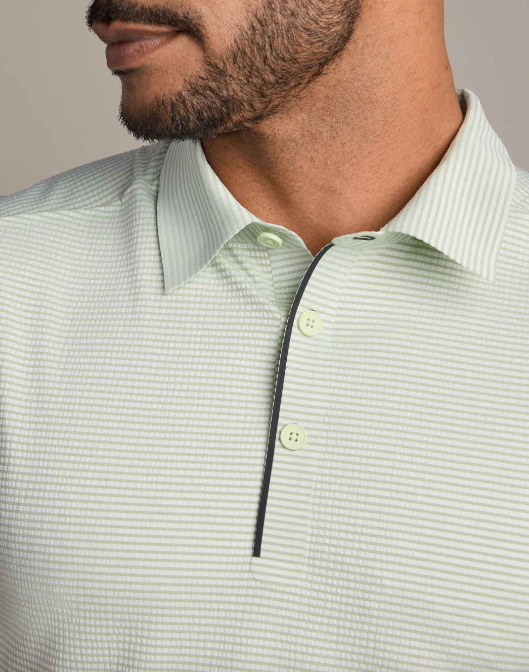 Rhone Apparel Approach Tech Polo- Cool Mint Seersucker