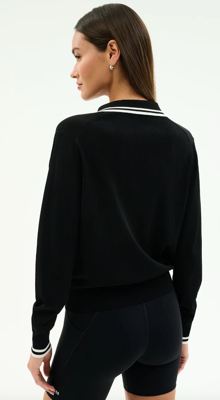 Splits 59 Taylor Knit Polo- Black/ White