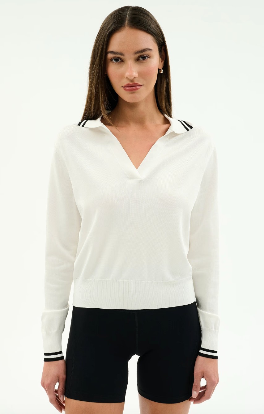 Splits 59 Taylor Knit Polo- White/ Black