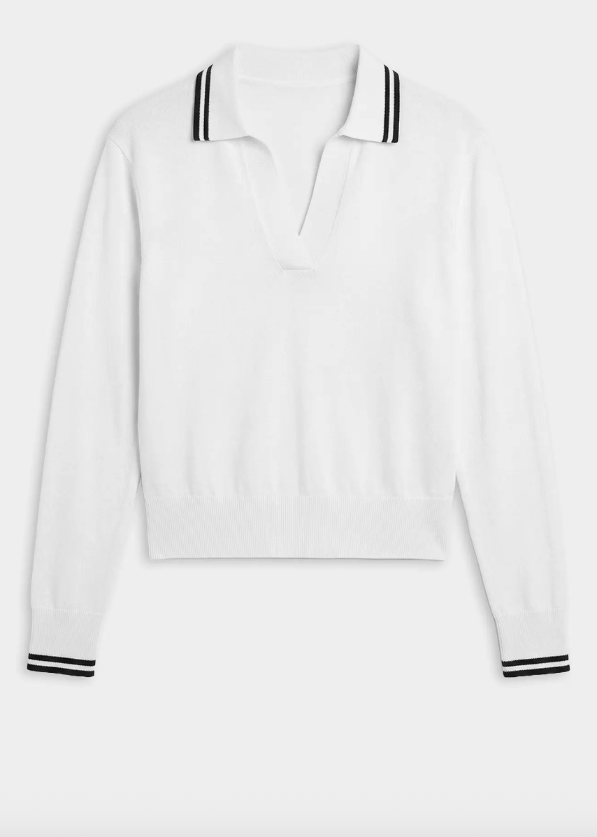Splits 59 Taylor Knit Polo- White/ Black