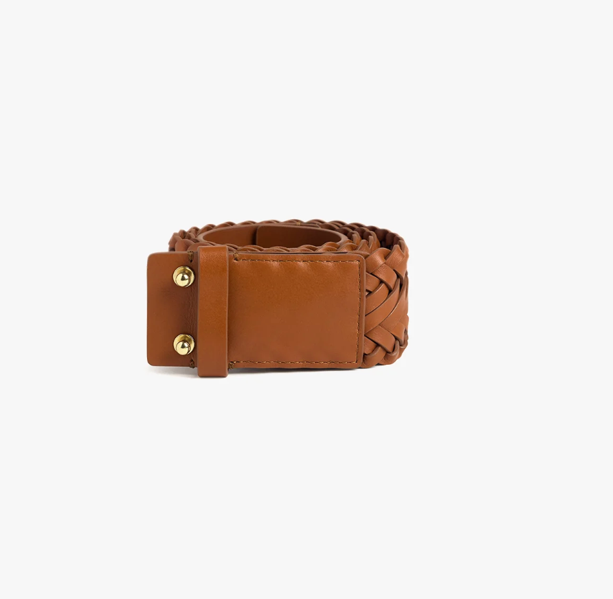 Favorite Daughter The Woven Waist Belt- Tan