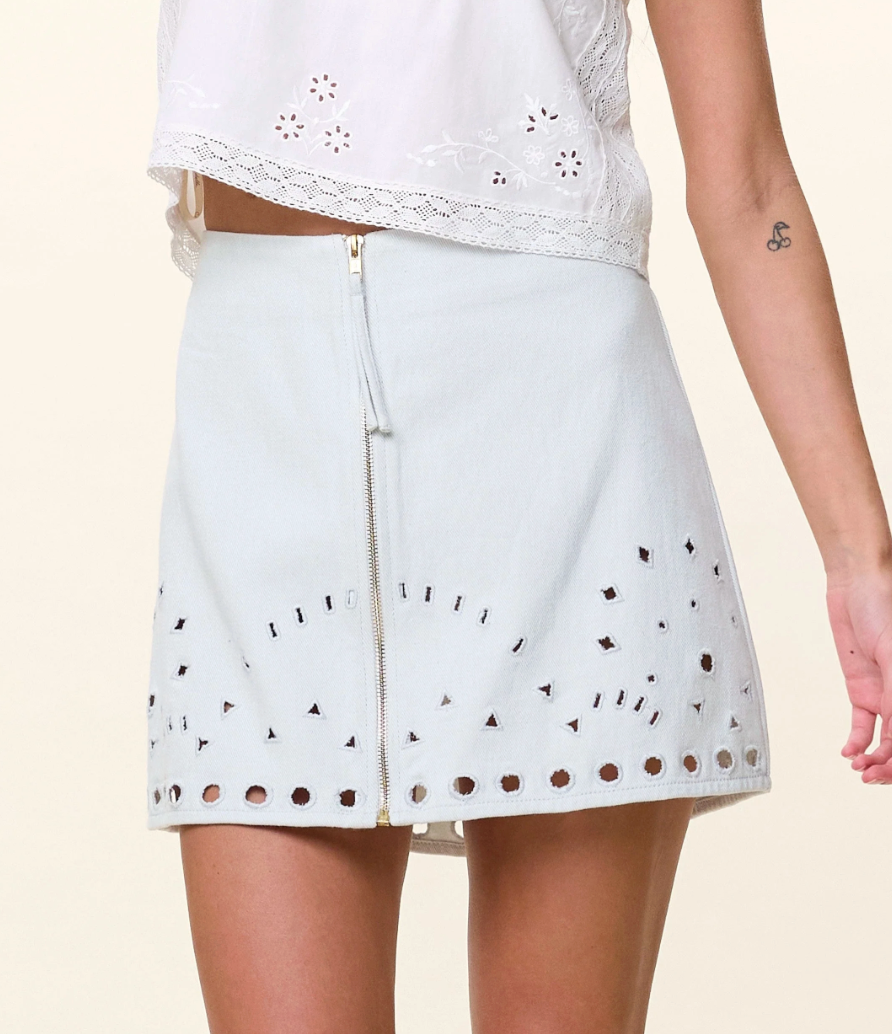 Cleobella Adelaide Mini Skirt- Skywriting