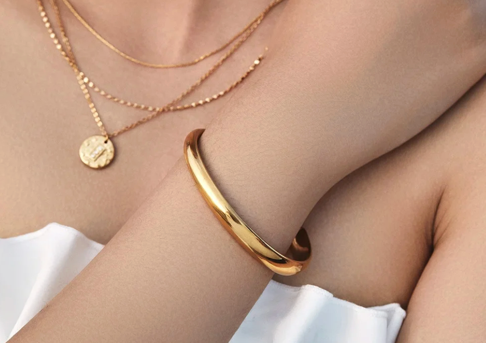 Katie Rae Classic Tube Bangle - 10mm Gold