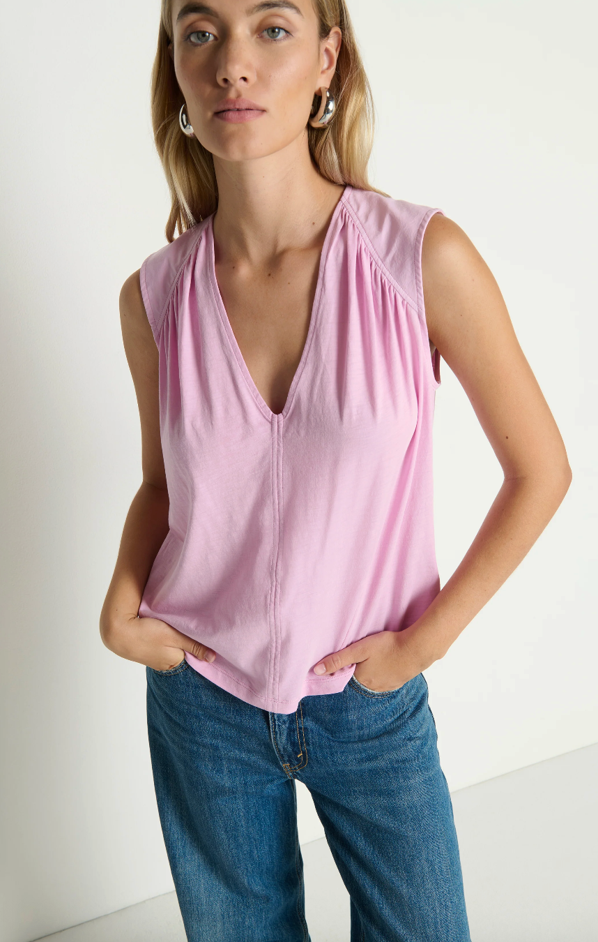 Nation Ltd. Selma V Neck Tank- Lilac