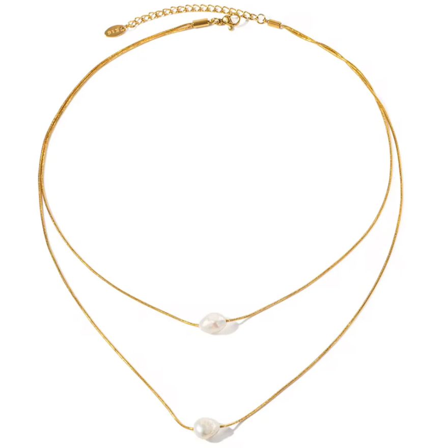 Katie Rae Double Pearl Necklace