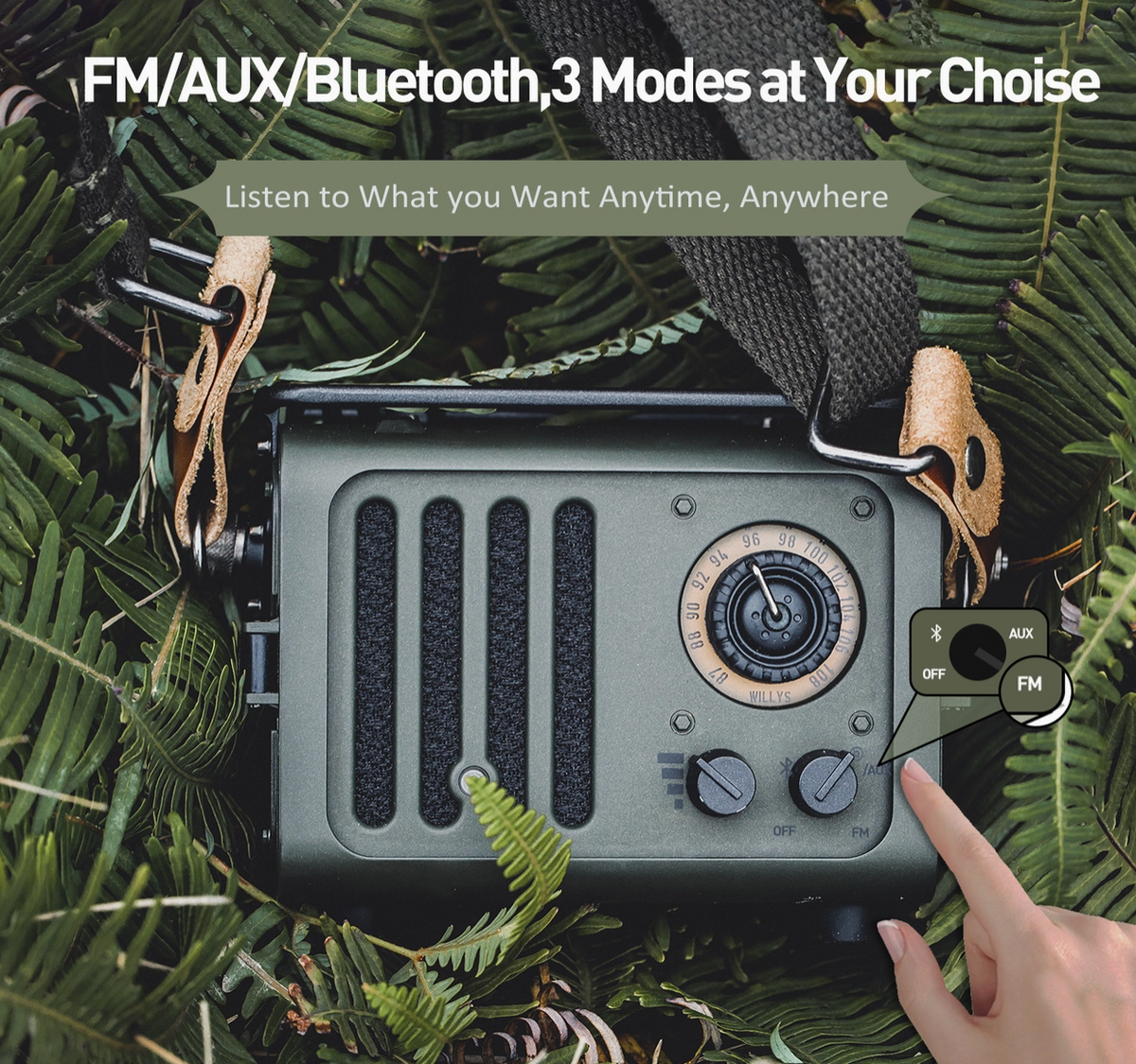 Muzen Wild Jeep Portable Fm Radio & Bluetooth Speaker