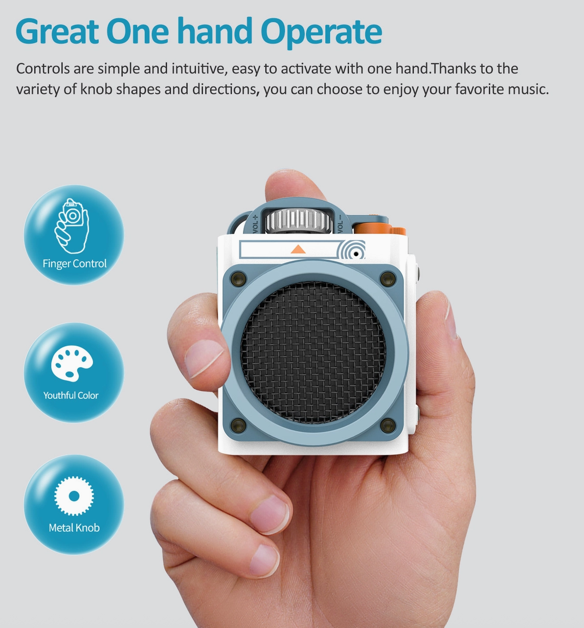 Muzen Wild Go Rugged Outdoor Street Portable Bluetooth Speaker- White
