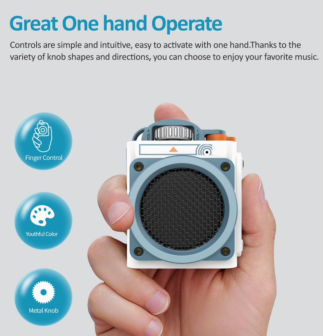 Muzen Wild Go Rugged Outdoor Street Portable Bluetooth Speaker- Blue