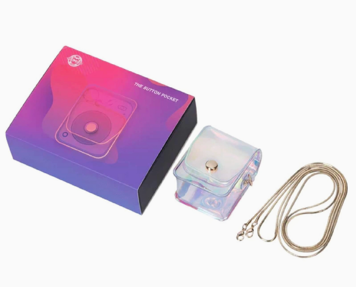 Muzen Button Speaker Iridescent Carrying Pocket