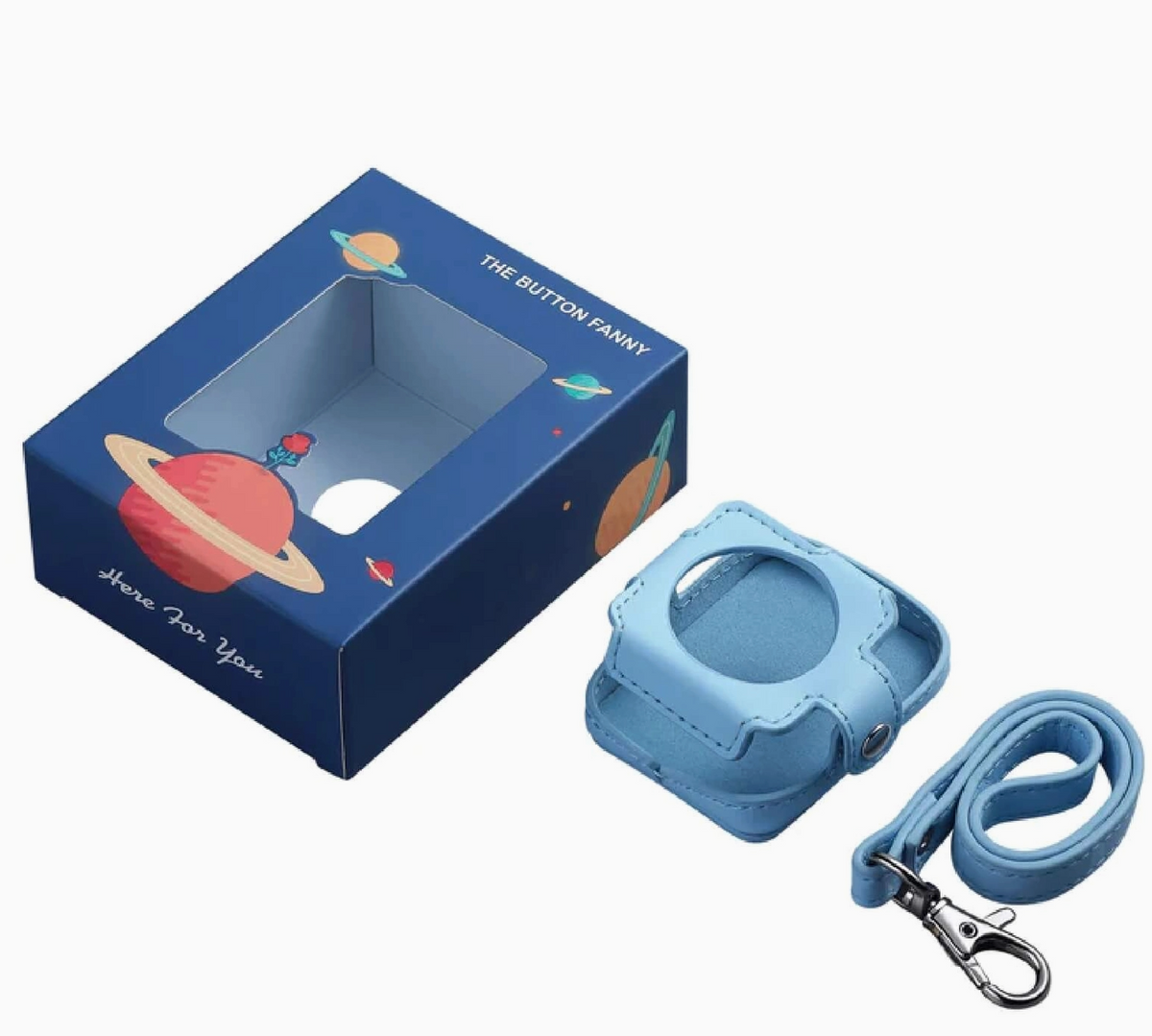 Muzen Button Speaker Iridescent Carrying Pocket- Blue