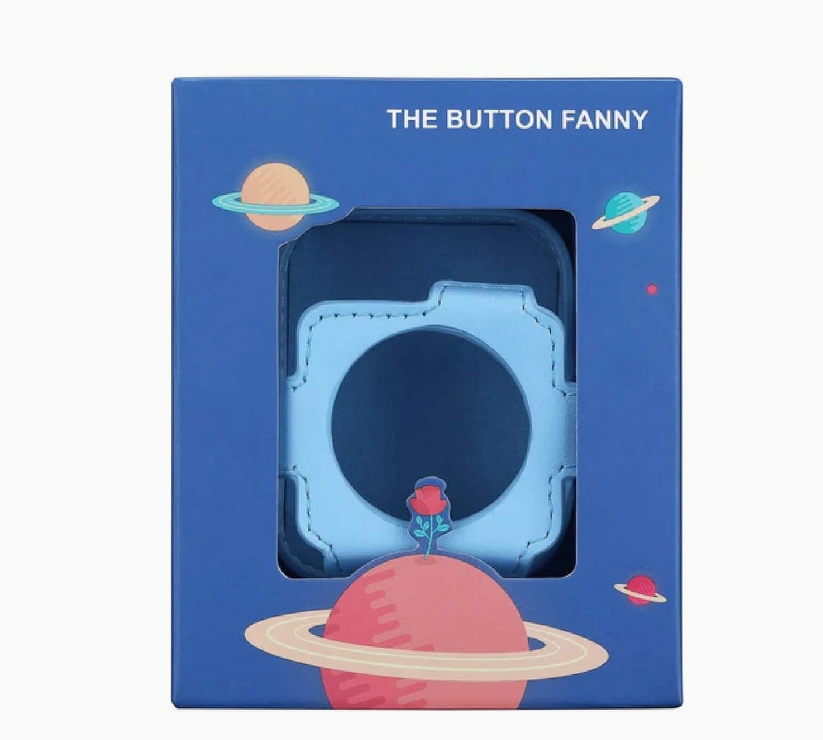 Muzen Button Speaker Iridescent Carrying Pocket- Blue