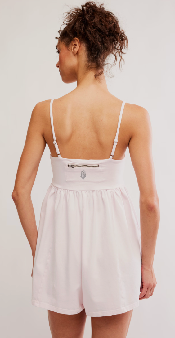 Free People Hot Shot Strappy Romper- Bloom