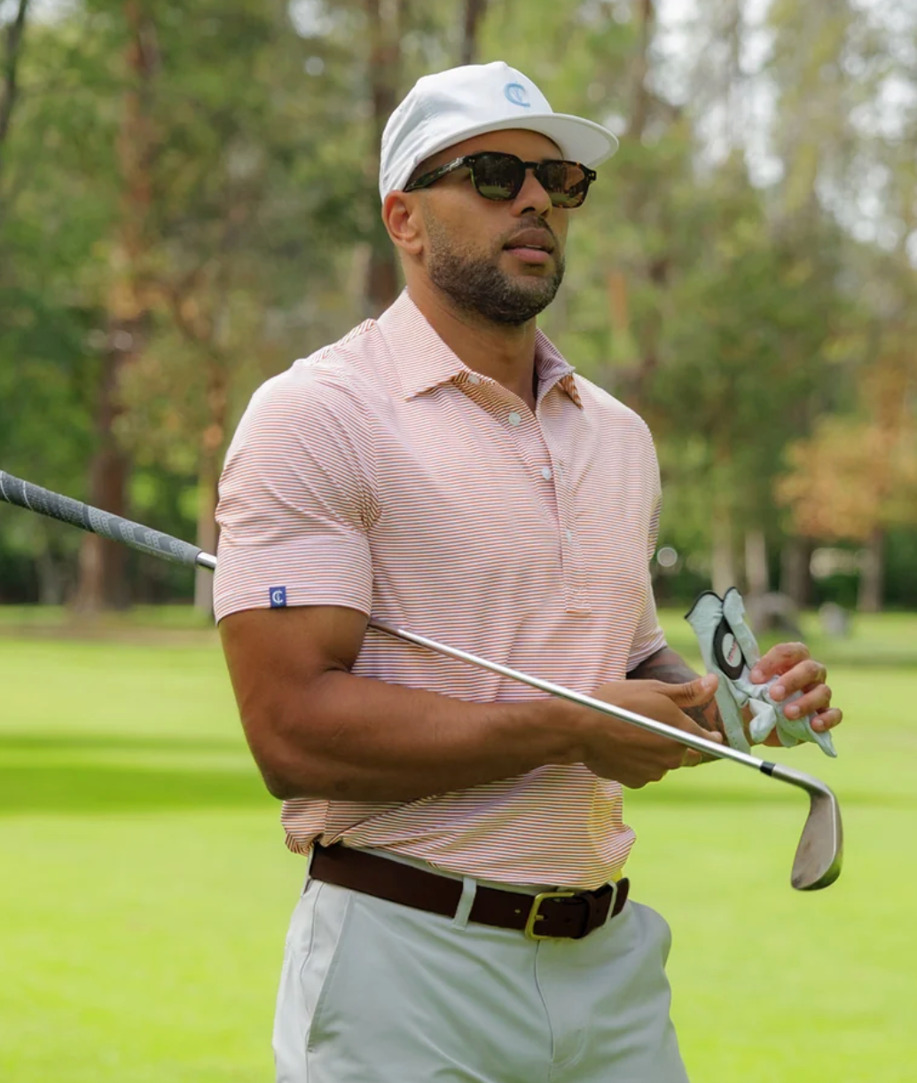 Criquet Performance Sport Range Polo Hobby Stripe - Burnt Orange