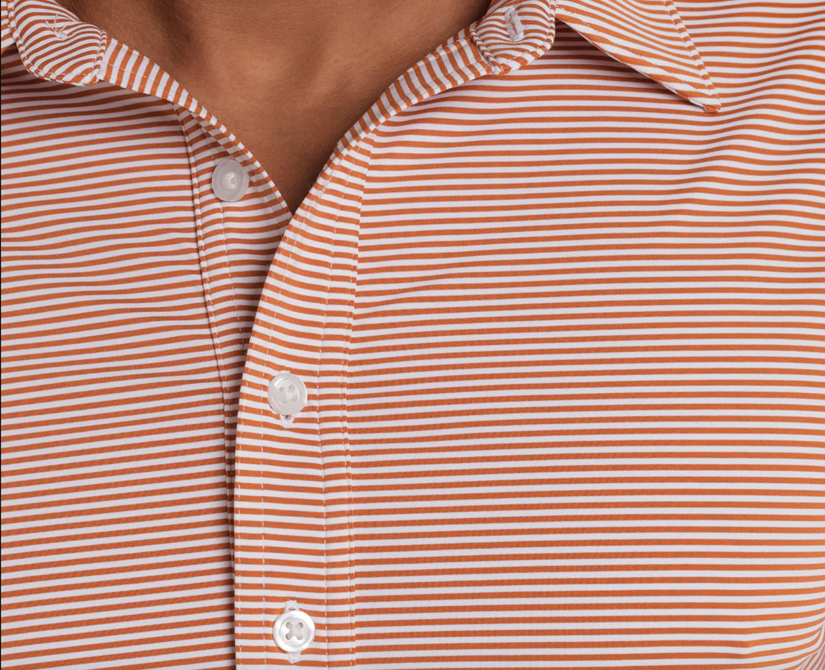 Criquet Performance Sport Range Polo Hobby Stripe - Burnt Orange