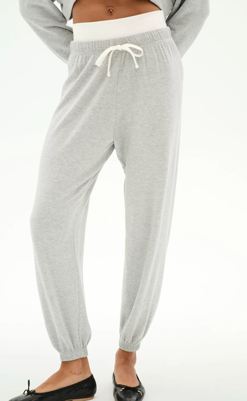 Splits 59 Andie Dual Waist Sweatpant - Heather Grey/White
