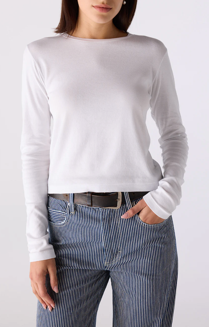 AMO Jade Long Sleeve Tee- White