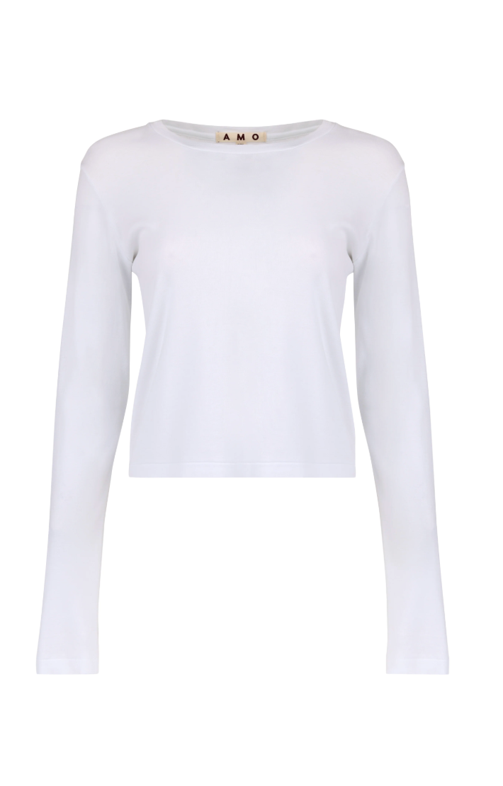 AMO Jade Long Sleeve Tee- White