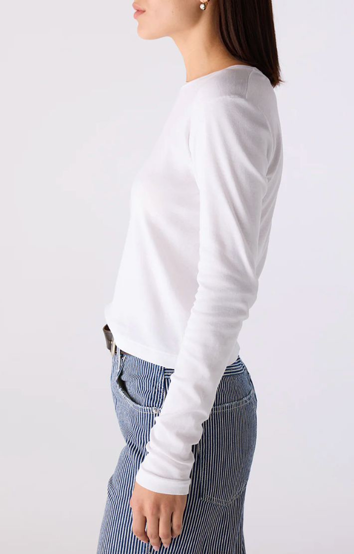 AMO Jade Long Sleeve Tee- White